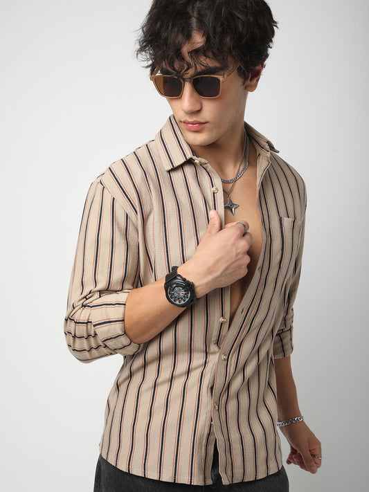 Multicolour Striped Knitted Shirt