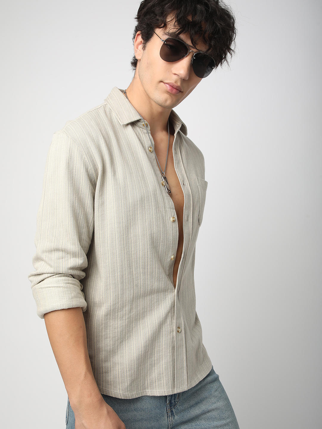 Multicolour Striped Knitted Shirt