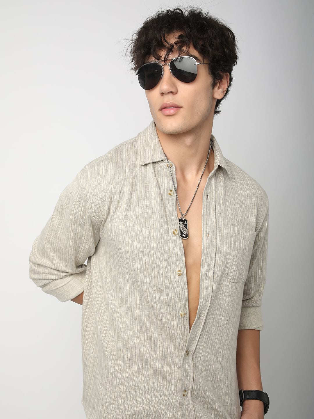 Multicolour Striped Knitted Shirt