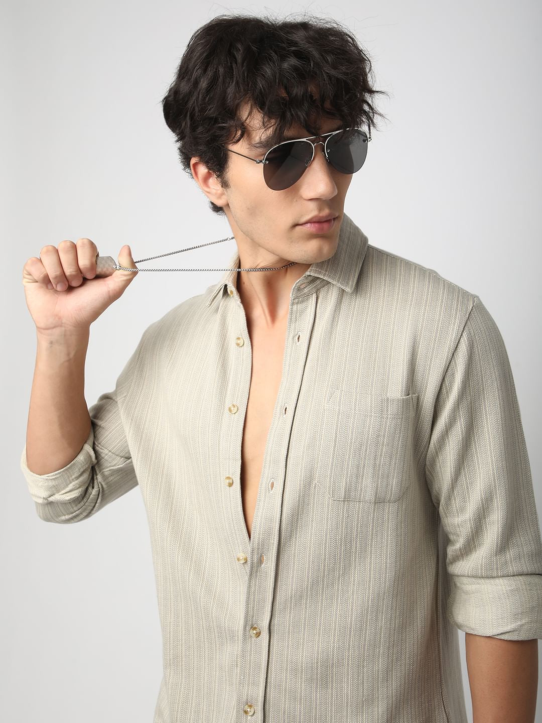 Multicolour Striped Knitted Shirt