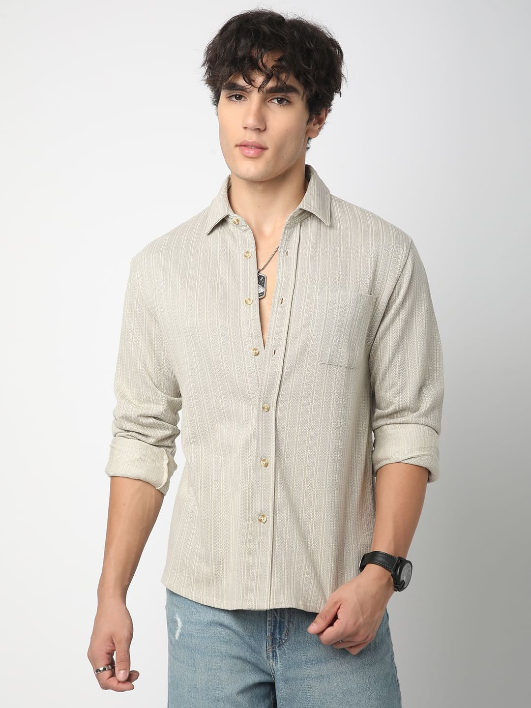 Multicolour Striped Knitted Shirt