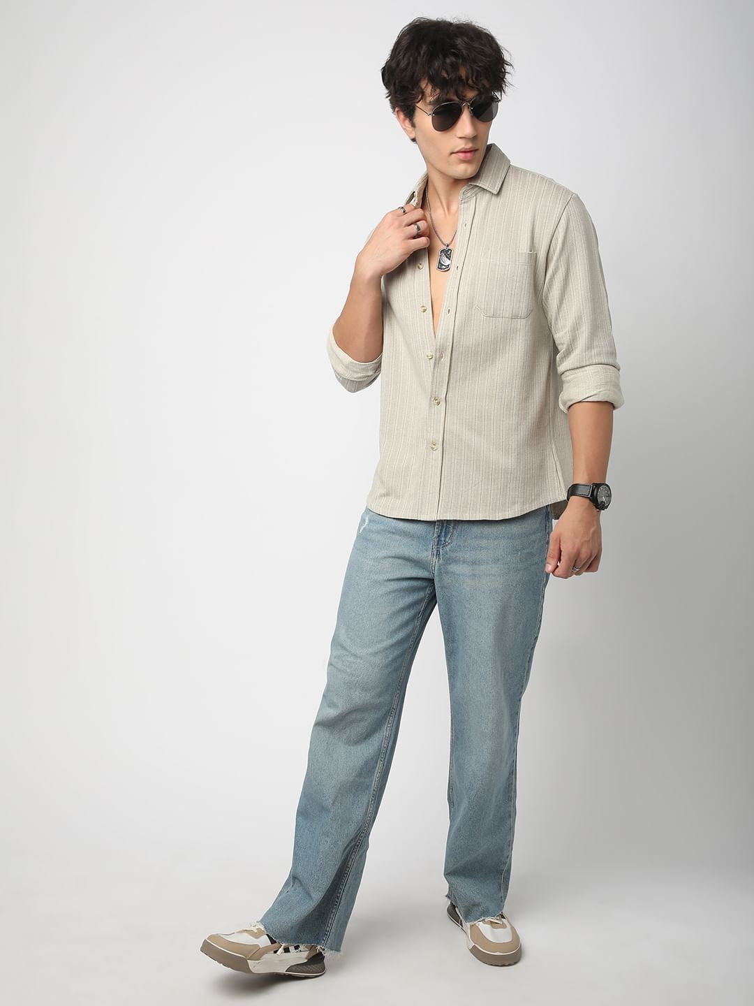 Multicolour Striped Knitted Shirt