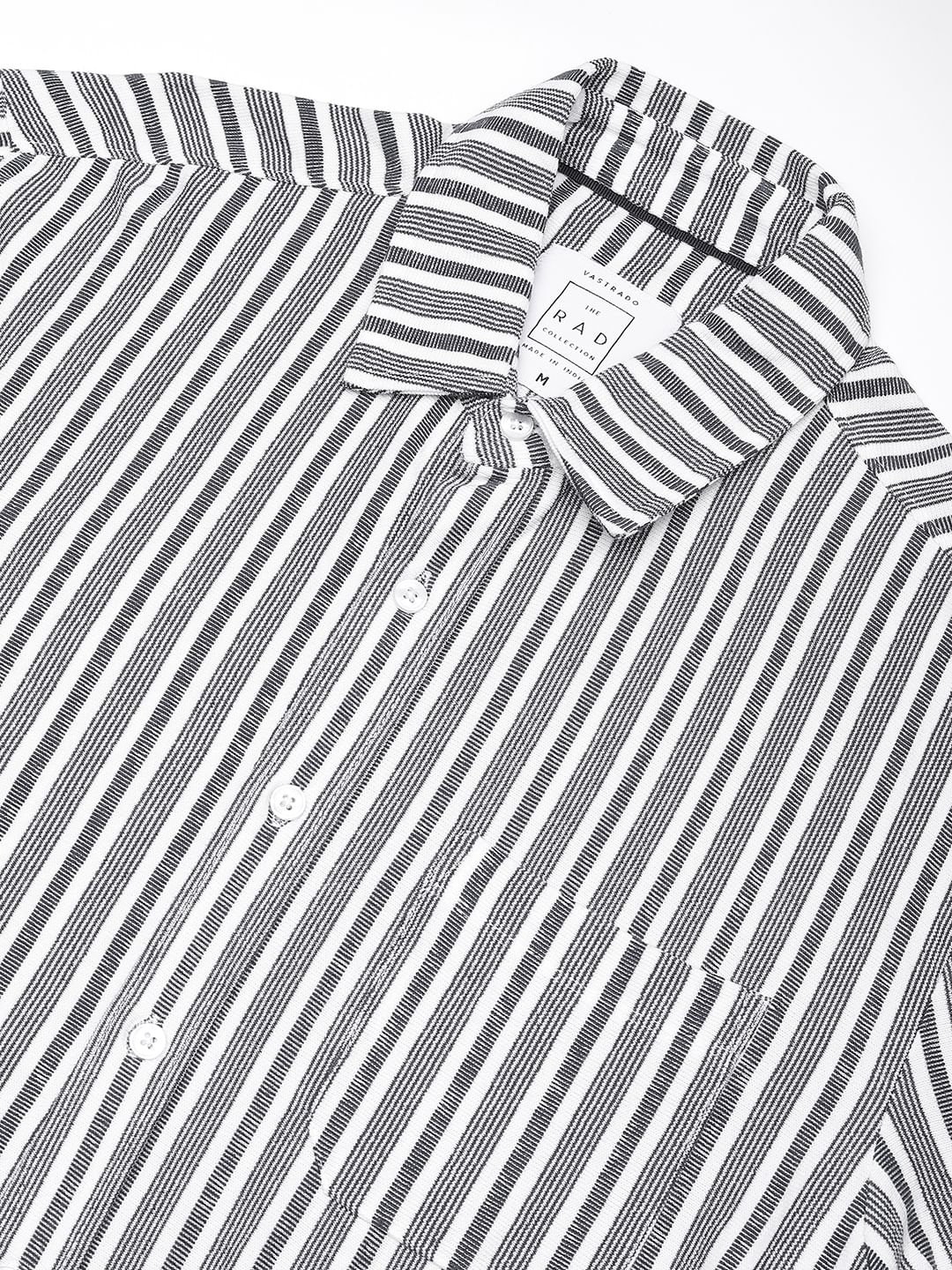 Vertical Navy Line Striped Knitted Shirt