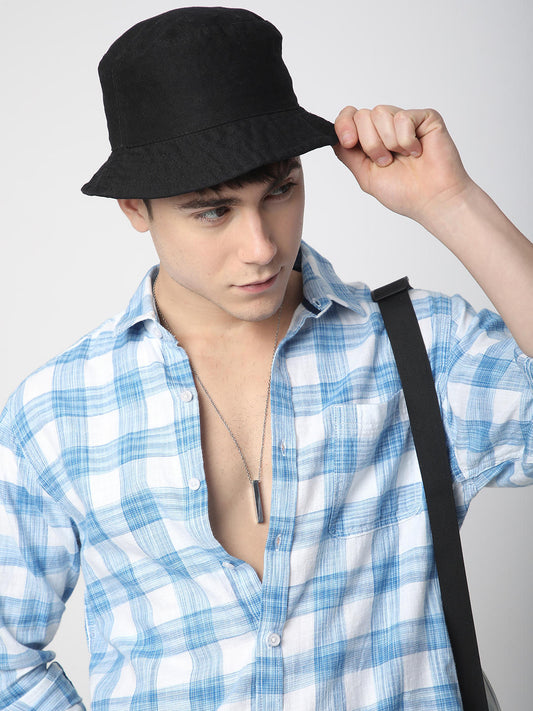 Suave Blue & White Box Checks Shirt