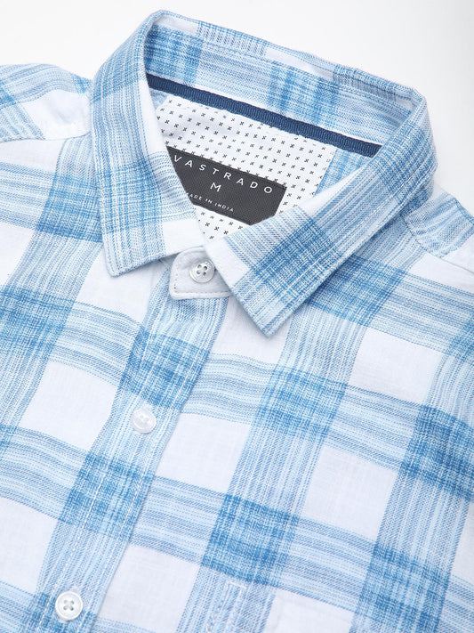 Suave Blue & White Box Checks Shirt