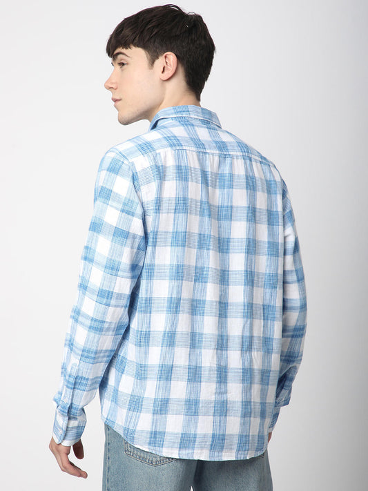 Suave Blue & White Box Checks Shirt