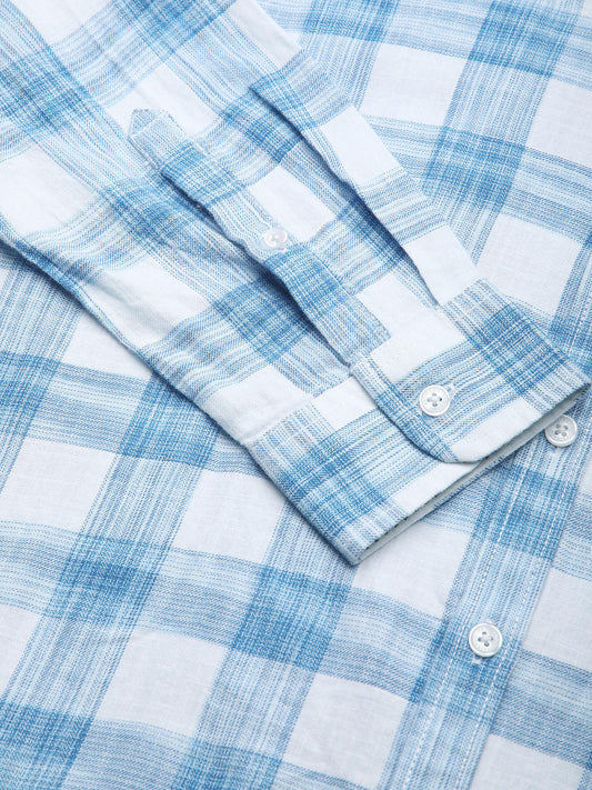 Suave Blue & White Box Checks Shirt