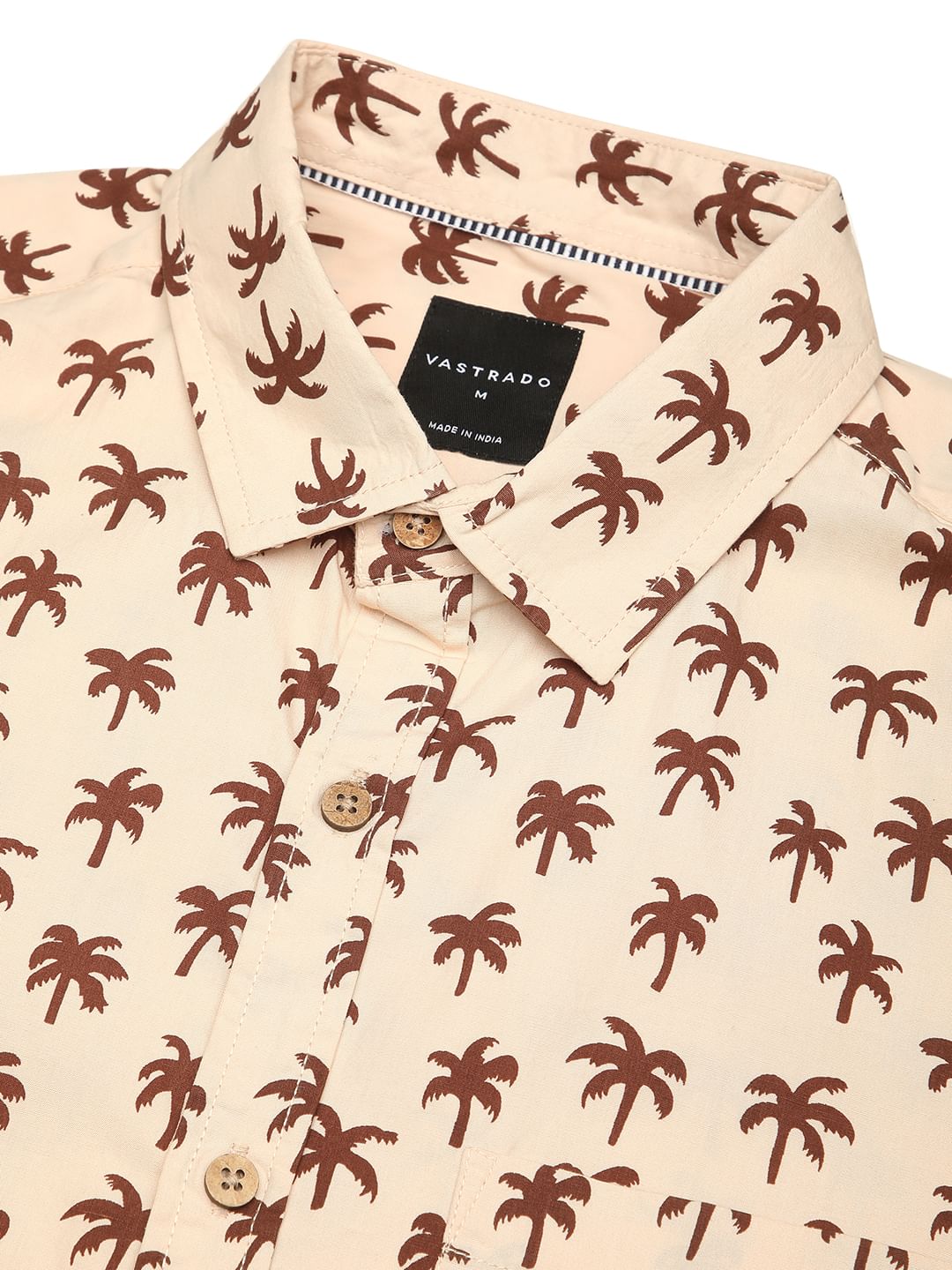 Peach Palm Tree Printed Shirt