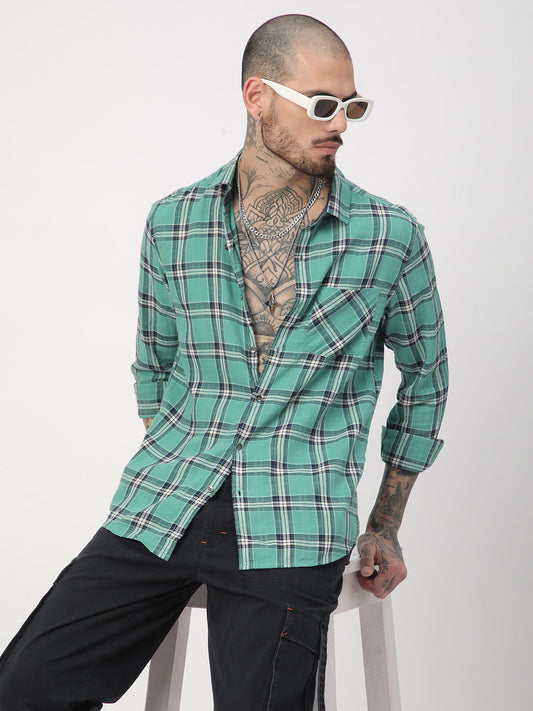 Green Tartan Checked Shirt