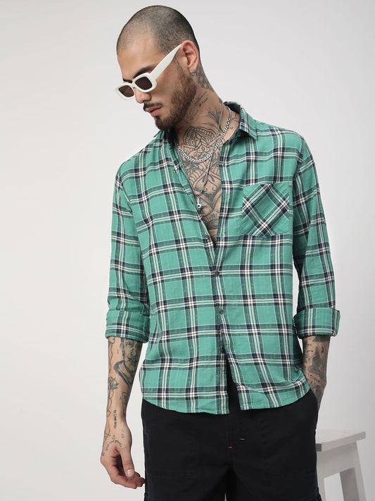 Green Tartan Checked Shirt