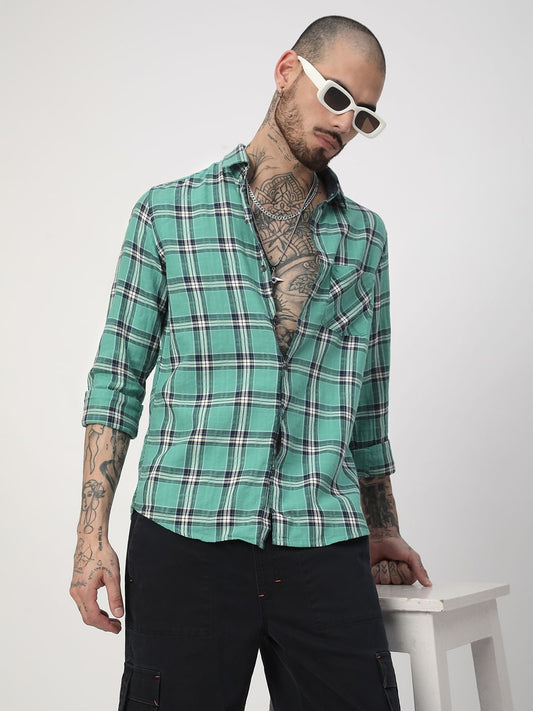 Green Tartan Checked Shirt