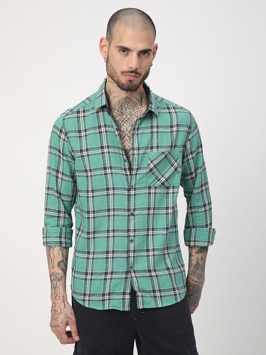 Green Tartan Checked Shirt