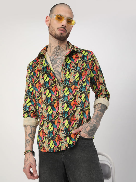 Quirky Fluorescent Remix Multicolor Shirt