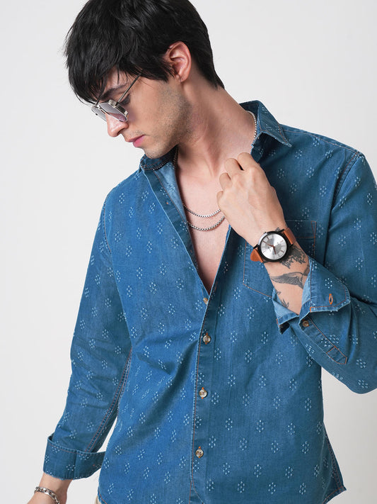 Schmick Denim Laser Cut Shirt