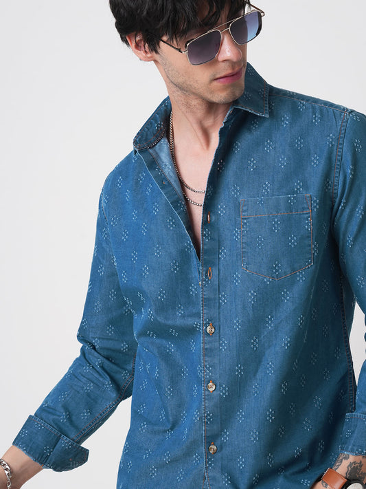 Schmick Denim Laser Cut Shirt