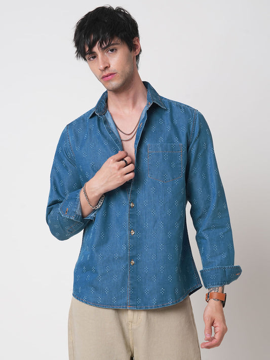 Schmick Denim Laser Cut Shirt