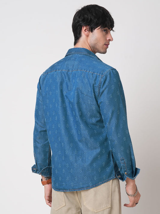 Schmick Denim Laser Cut Shirt