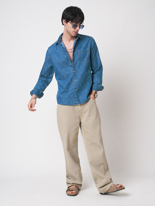 Schmick Denim Laser Cut Shirt