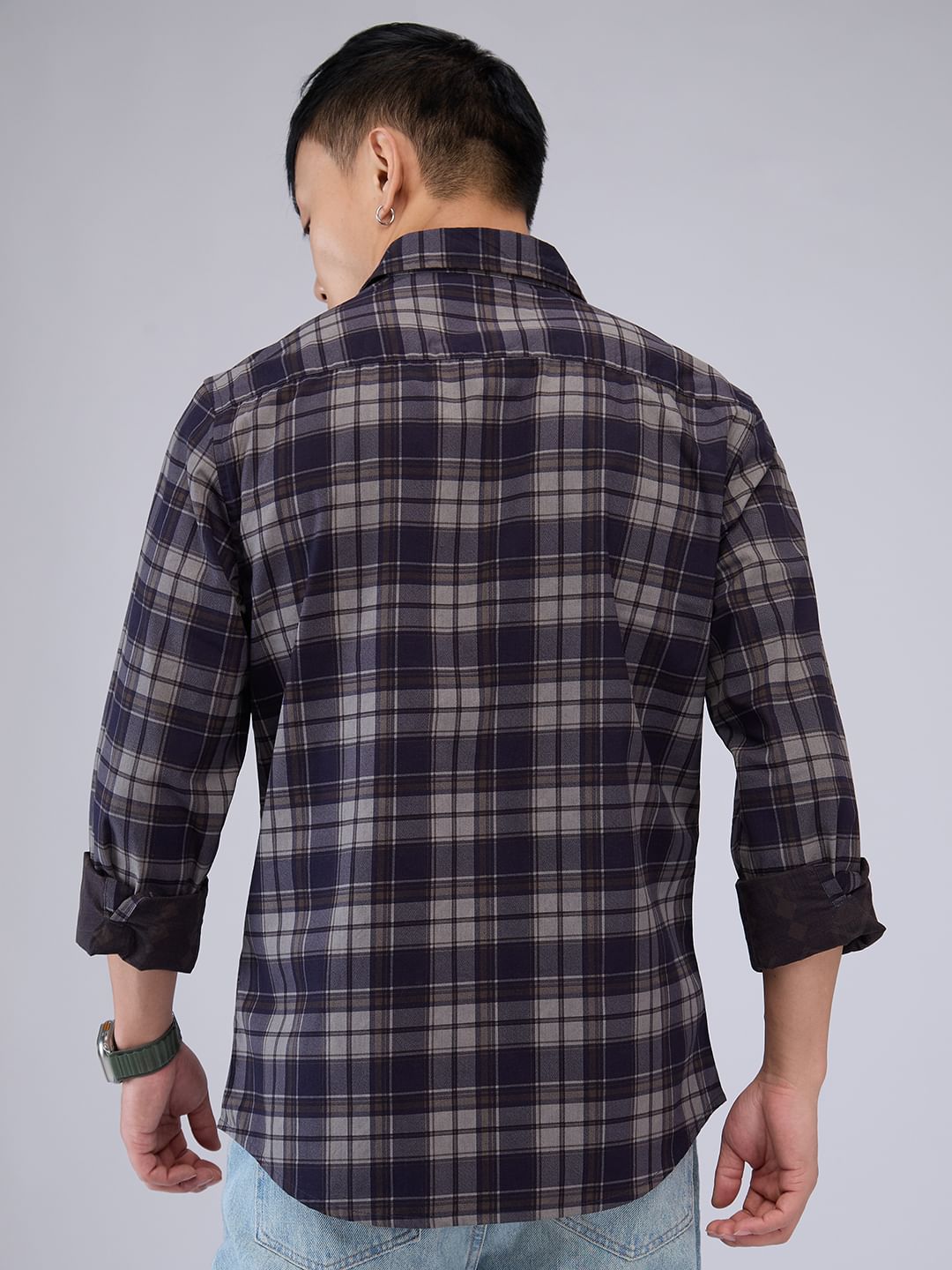 Premium Cotton Brown Checked Shirt