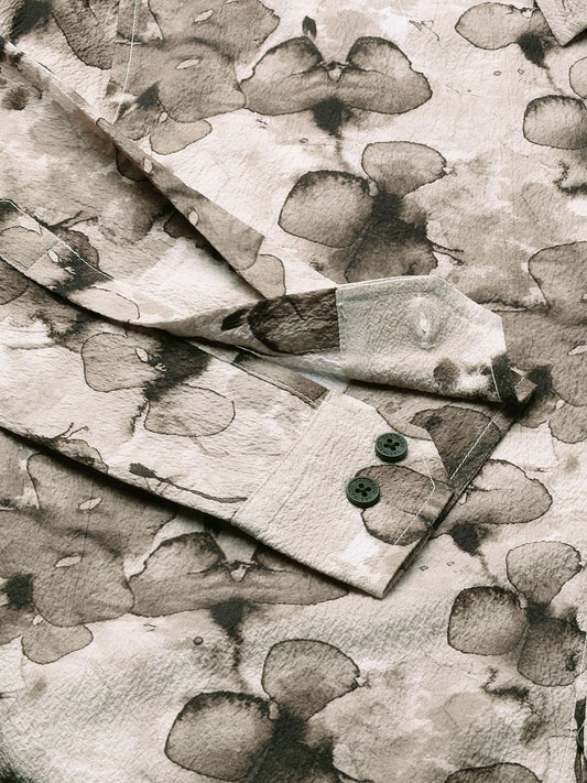 Artistic Multi Floral Gouache Creased Shirt