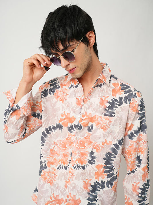 Artistic Paint Splash Multicolour Crushed Shirt
