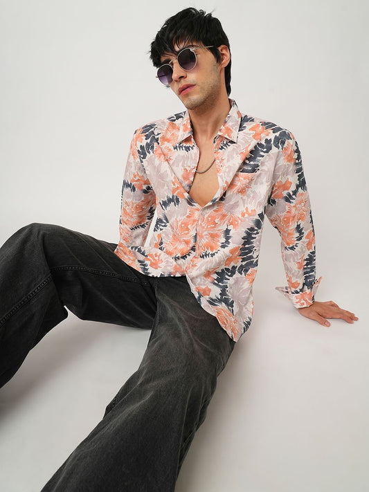 Artistic Paint Splash Multicolour Crushed Shirt