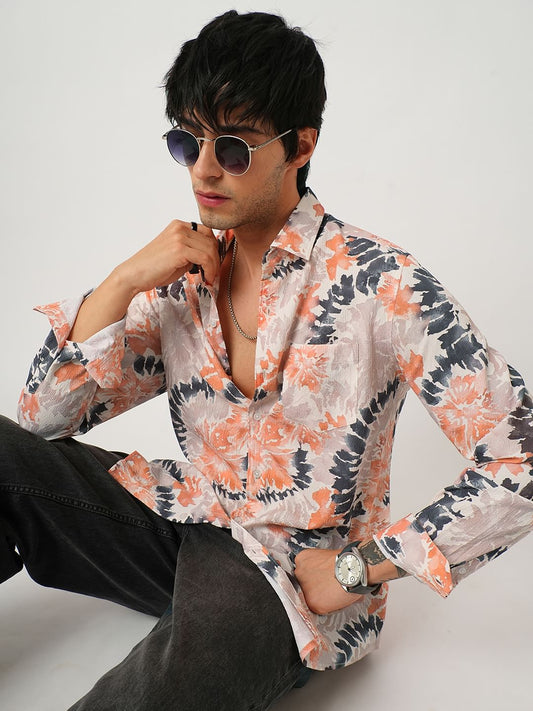 Artistic Paint Splash Multicolour Crushed Shirt
