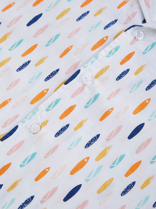 Multicolour Abstract Printed Oversized Shirt
