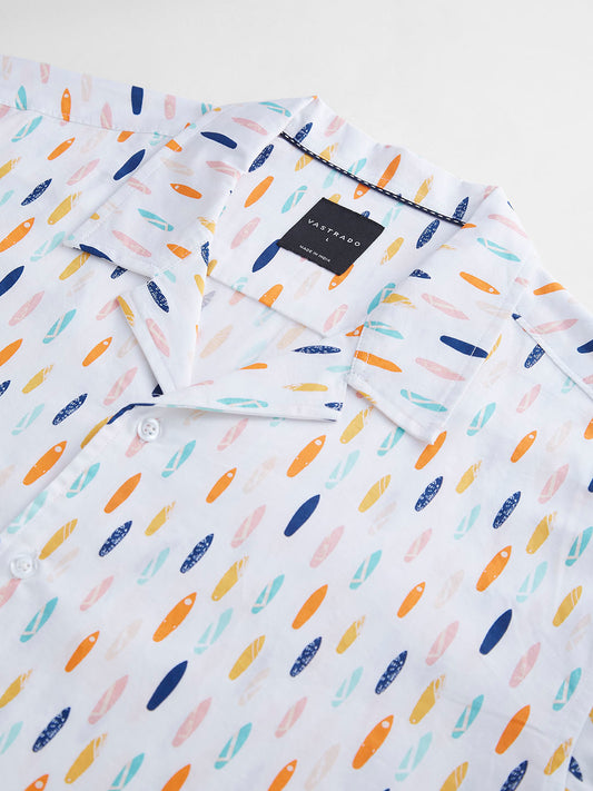 Multicolour Abstract Printed Oversized Shirt