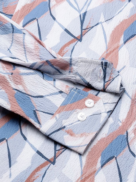 Voguish Abstract Printed Crushed Shirt