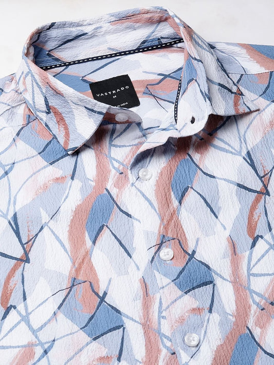 Voguish Abstract Printed Crushed Shirt