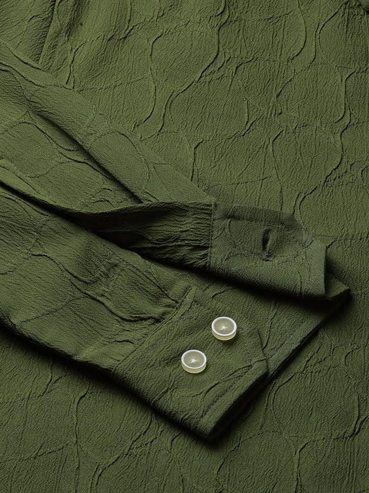 Olive Stone Textured Shirt