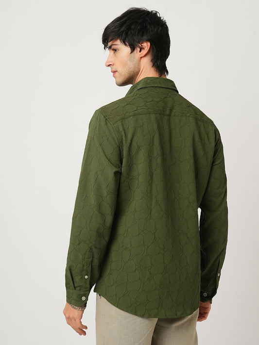 Olive Stone Textured Shirt