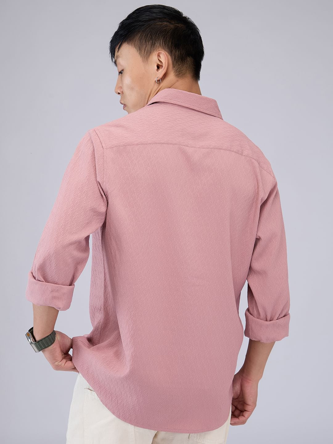 Candy Pink Textured Shirt