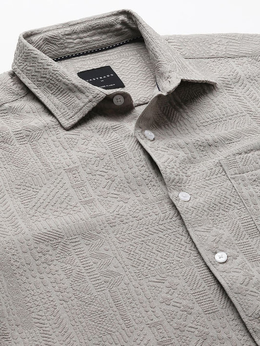 Classic Grey Jacquard Shirt