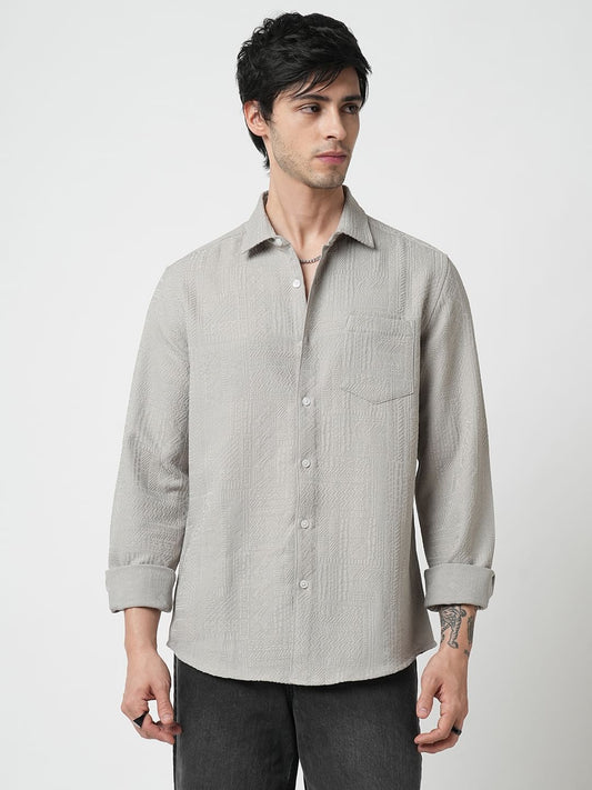 Classic Grey Jacquard Shirt