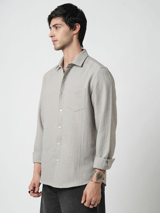 Classic Grey Jacquard Shirt
