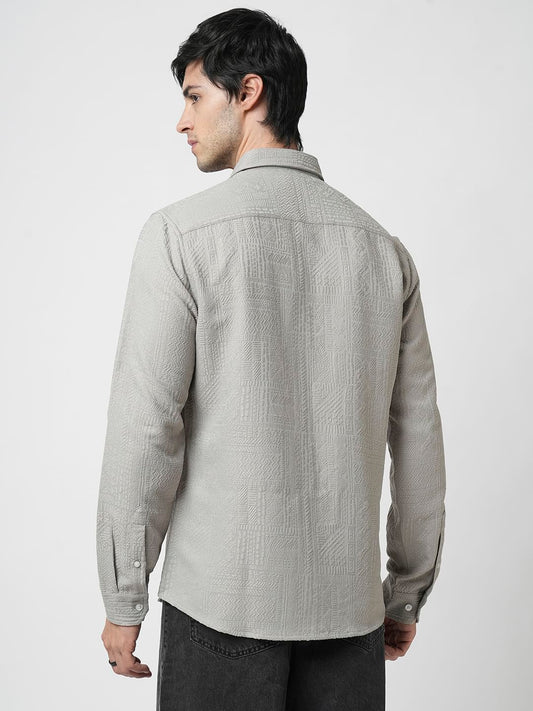 Classic Grey Jacquard Shirt