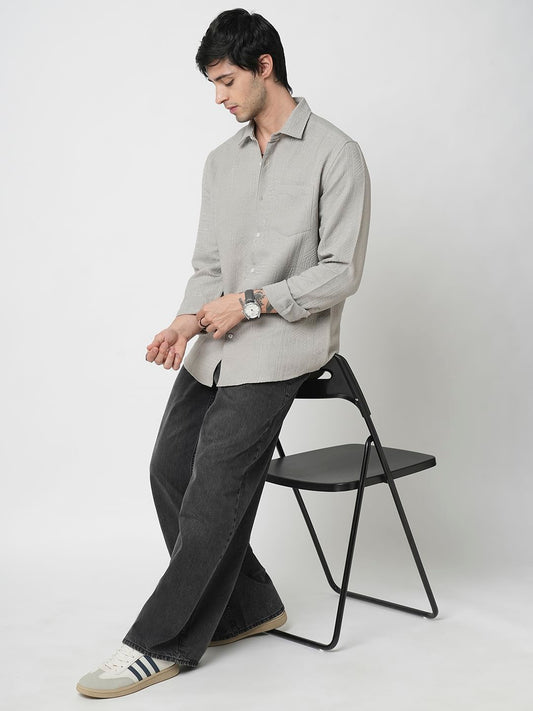 Classic Grey Jacquard Shirt