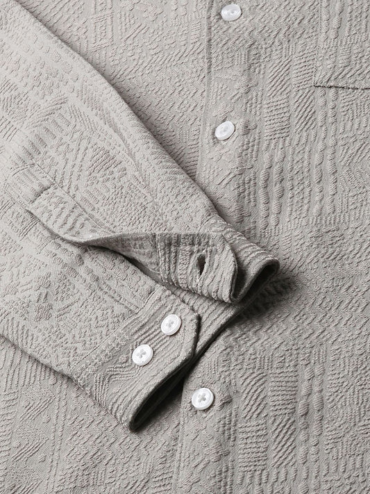 Classic Grey Jacquard Shirt