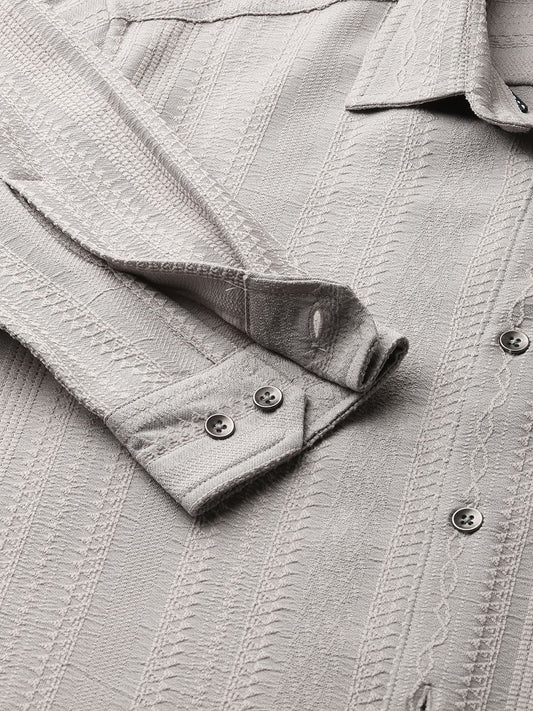 Quirky Grey Textured Shirt