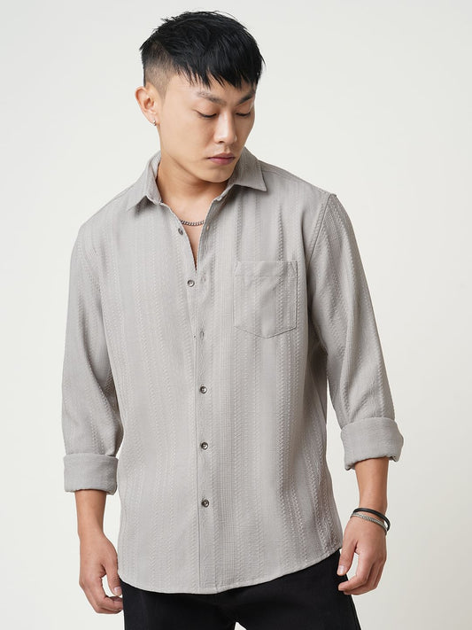 Quirky Grey Textured Shirt