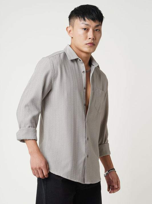 Quirky Grey Textured Shirt