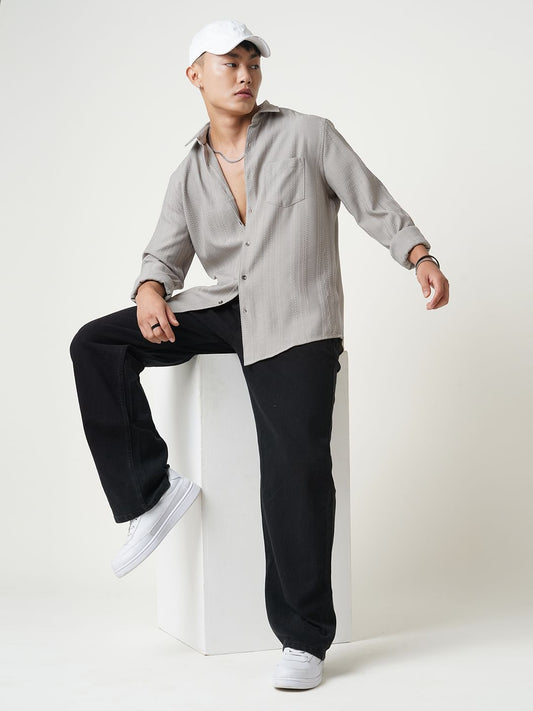 Quirky Grey Textured Shirt