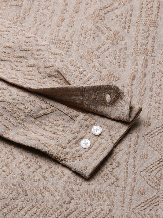 Chilean Pink Detailed Emboss Shirt