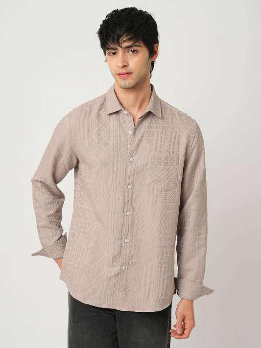 Chilean Pink Detailed Emboss Shirt