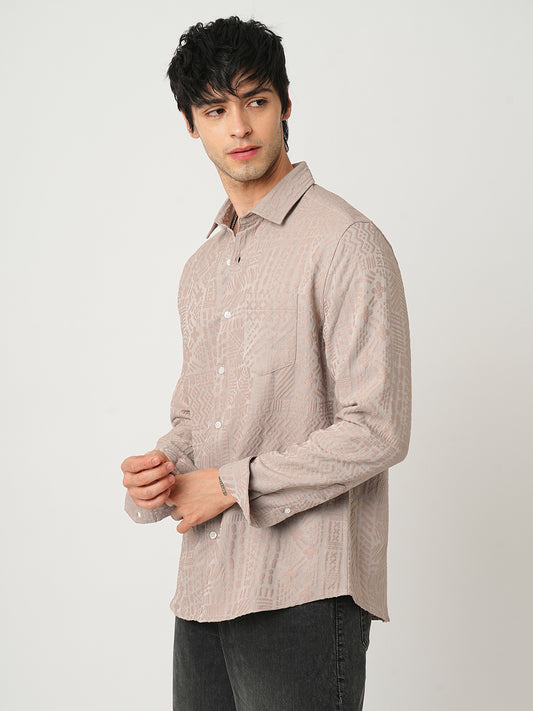 Chilean Pink Detailed Emboss Shirt