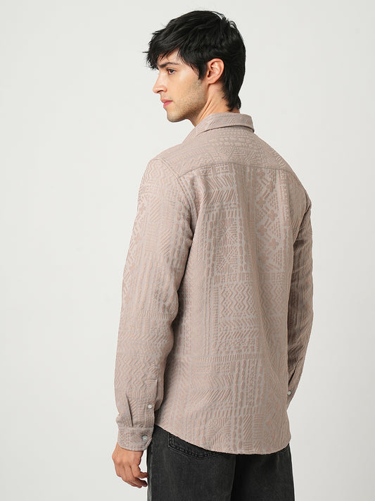 Chilean Pink Detailed Emboss Shirt