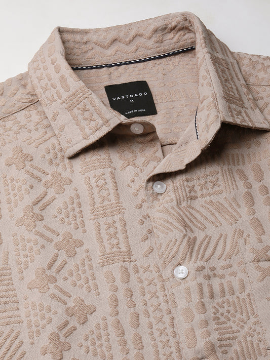 Chilean Pink Detailed Emboss Shirt