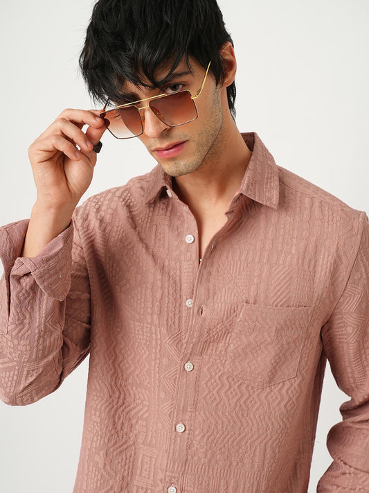 Desert Coral Jacquard Shirt